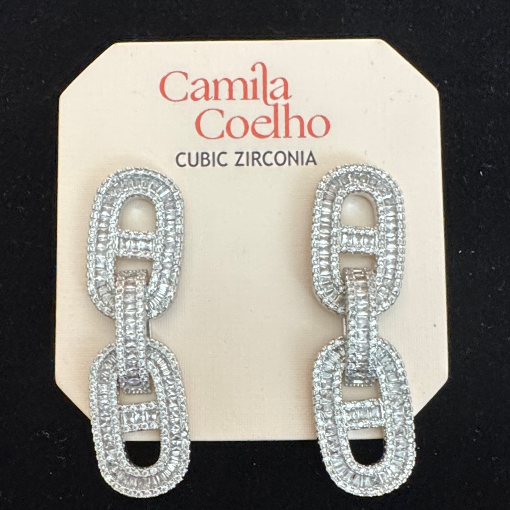 Camila Coelho Dazzling Silver Color Earrings